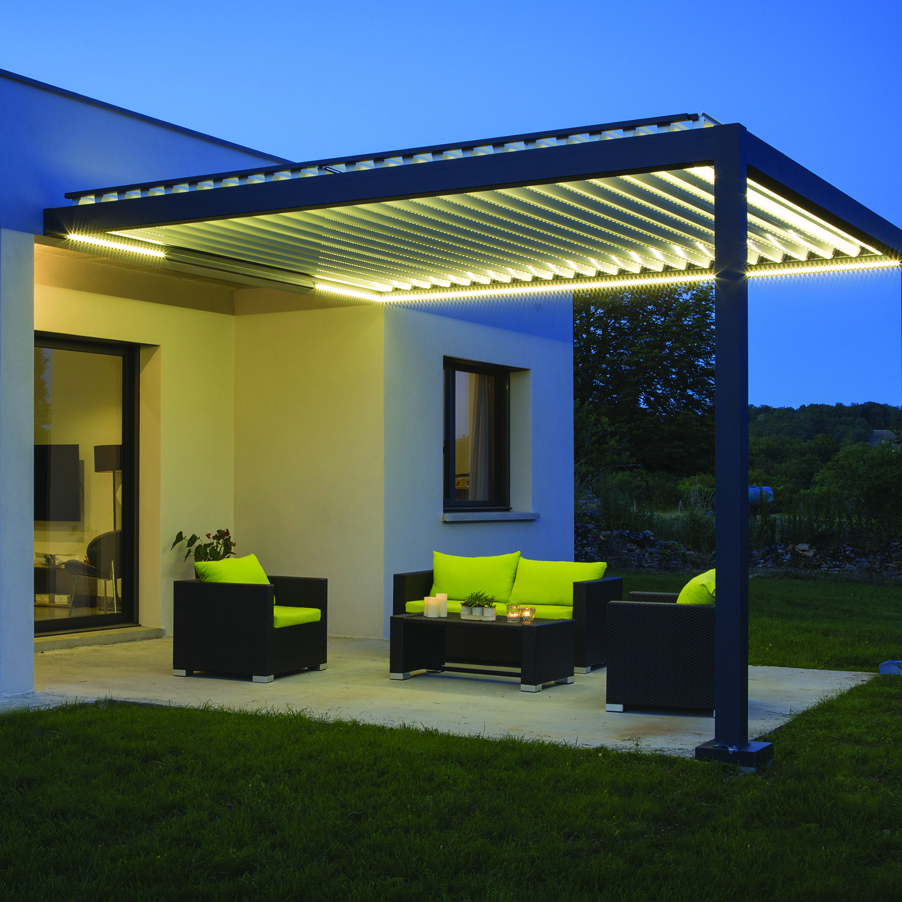 Éclairage LED pergola bioclimatique • Ultra Volets